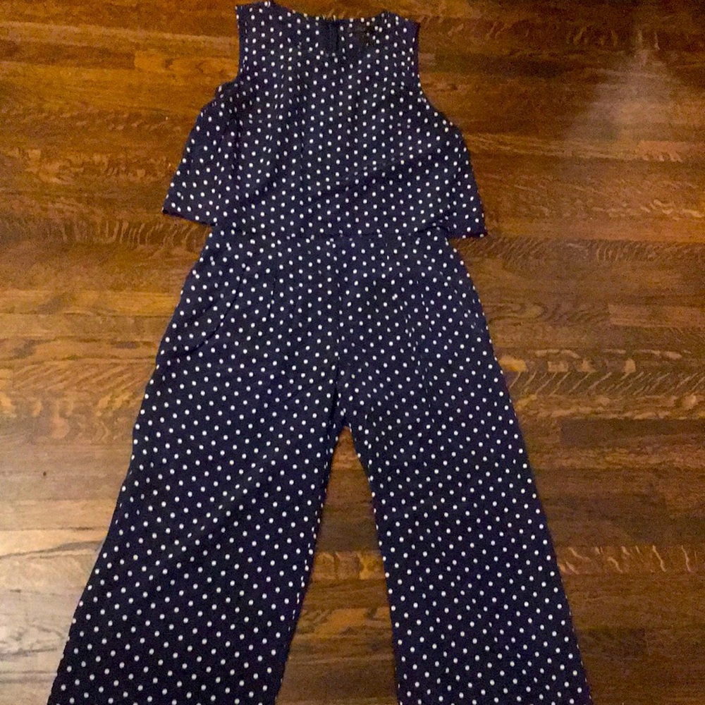 J. Crew Silk Polka Dot Jumpsuit Size 0 Petite